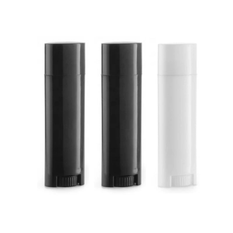 White Black Mini Empty Cosmetic Tube 5ml 5g Plastic Oval Lip Balm Tube Transparent Logo Printing Screen Printing for Skin Care