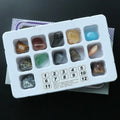 12 Pcs Natural Crystal  With Gift Box Tumbled Stone Rock Mineral Teaching Specimen Set Stone Crafts Stone Crafts