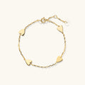 LOZRUNVE 925 Silver Gold Fashion Plain Silver Cute Heart Charm Bracelet for Women Girl