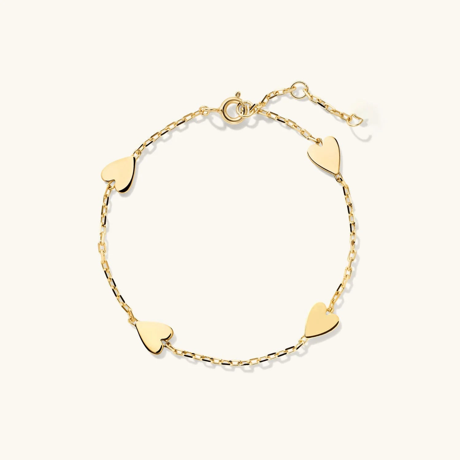 LOZRUNVE 925 Silver Gold Fashion Plain Silver Cute Heart Charm Bracelet for Women Girl