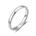 Simple 3mm High Polish Dome Tarnish Resistant 925 Sterling Silver Wedding Ring Band for Men Women