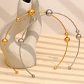 Non Tarnish Waterproof Fashion Jewelry Necklace 18K Gold PVD Plated Stainless Steel Bead Collar Choker Necklace for Women