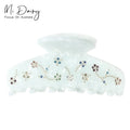 Mi Dairy New Arrival Smile Heart Flower Spring Hair Claw Multicolour Acrylic Printing Translucent Hair Clips 223481