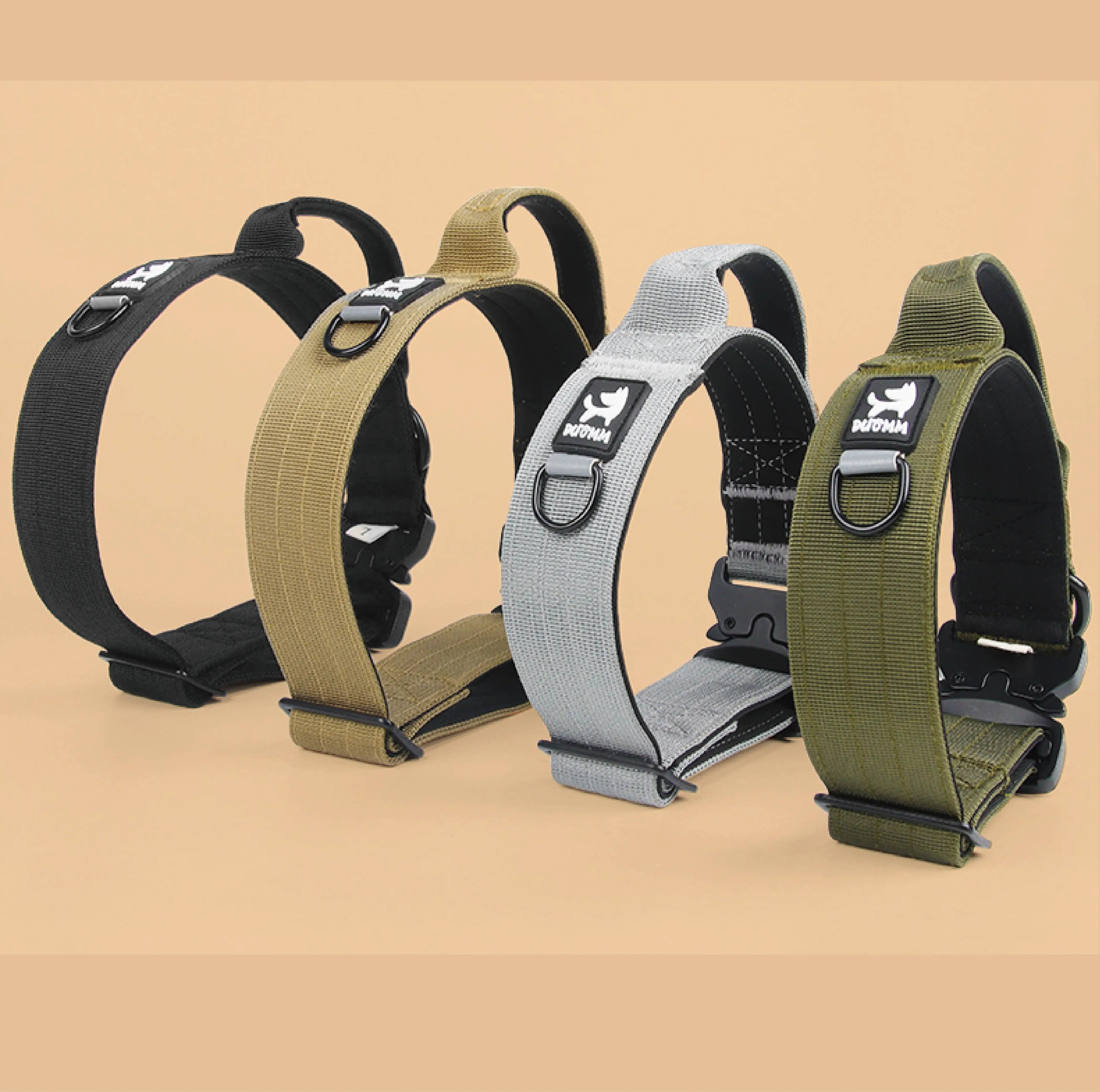 Heavy-Duty Tactical Pet Collar German Shepherd Quick Release Metal Clasp Training Dog Collar Explosion-Proof Control Handle