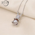 N039 7-8mm DIY Natural  Freshwater Pearl Charm Pendant Necklace Chain Accessory 925 Sterling Silver Jewelry for Women