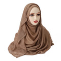 New Arrival Women Muslim Headband Breathable Solid Color Shawls Plain Light Weight Rayon Cotton Hijab Scarf