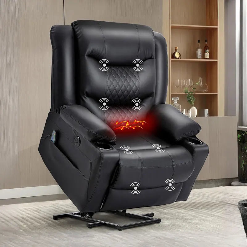 Modern Top Grain Genuine Leather Electric Single Sofa Chair Living Room Reclining Sleeping Function Small Apartment