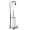 Brushed Nickel Free Standing Toilet Paper Holder Toilet Roll Tissue Storage Holder