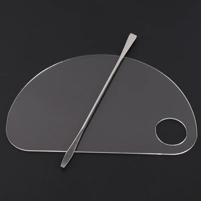 Wholesale Price Half Circle clear Acrylic Mixing Palette and Spatula