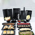 Custom Japanese Unbreakable Solid Matte Black Melamine Serving Dinner Plate for Hotel and Restaurant