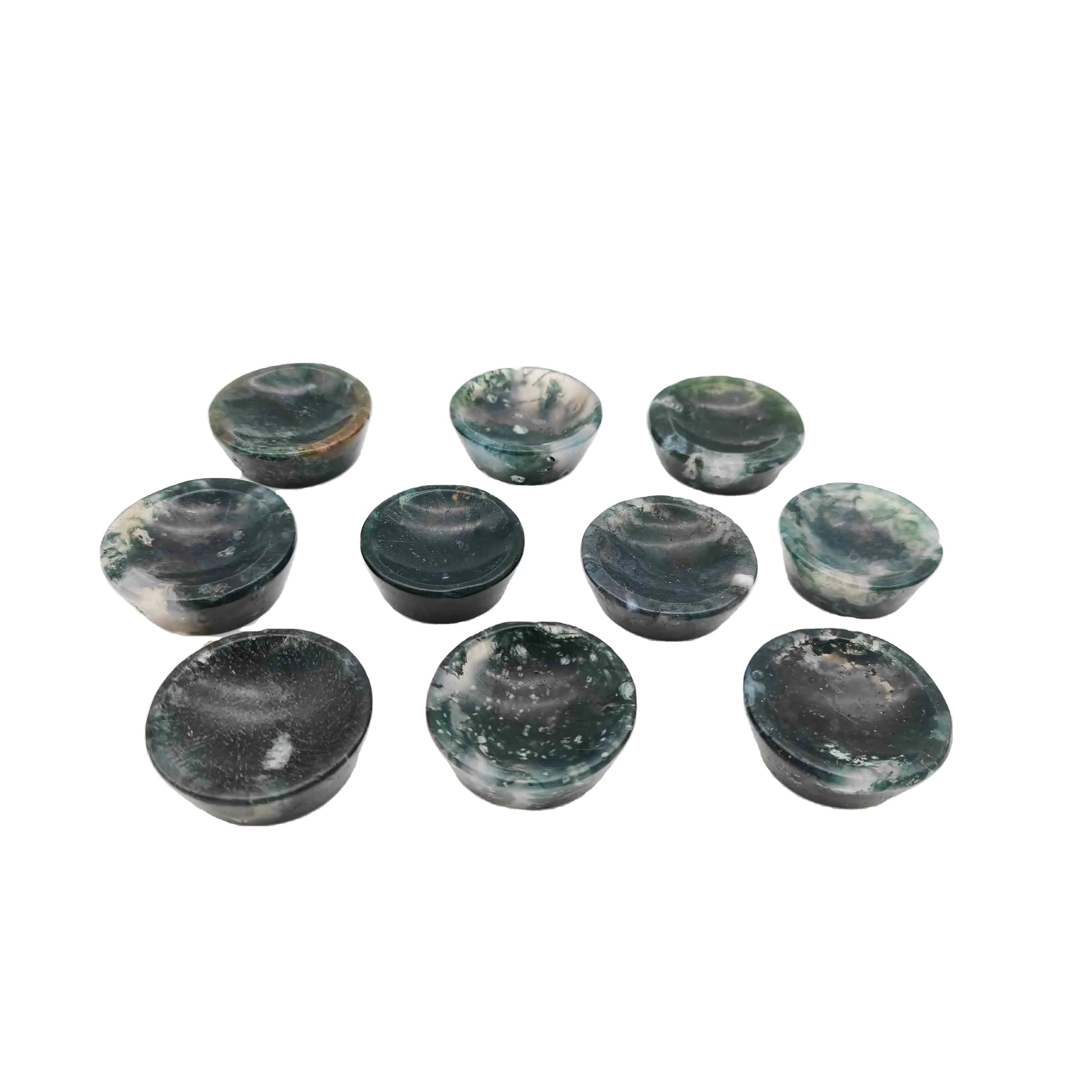 New Products Moss Agate Bowls Gemstone Agate Bowls Semi Precious Stone Bowls for Decoration