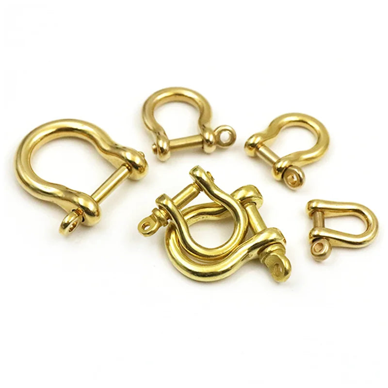 Japanese Style Solid Brass D-Shackle Detachable with Screw Adjustable Bow Galvanized Shackle for Enhanced Durability