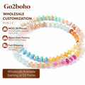 Go2boho Abacus Seed Macaron Semi-Precious Stone Stretch Bangles Fashion Jewelry New Women's Gemstone Beaded Bracelets for Gifts