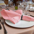 Polyester Hemstitching Pink Napkins for Wedding Banquet Serving Napkins Restaurant Hotel Personal Napkin for Dinner Table Decor