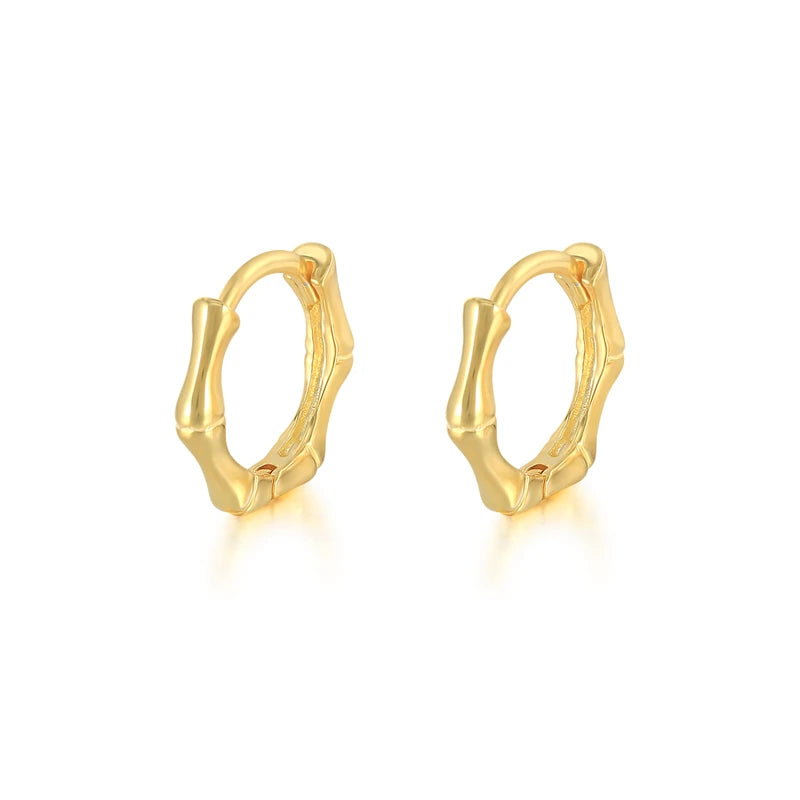 Pair S925 Sterling Silver Joint Round Ear Hoop Earrings for Women 2021