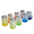 RubySub 12oz Wholesale Matte Gradient Glass Sublimation Mason Jars With Lid Straw in Bulk