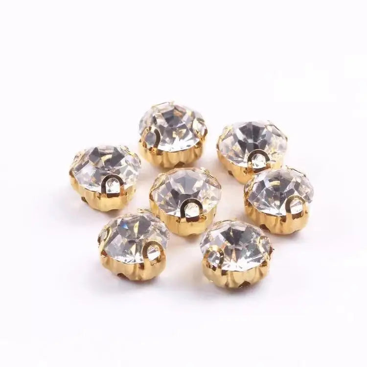 Wholesale 3D Anti-Hook Glass Claw Diamond Round Zirconia Loose Rhinestones Glue-On for Clothing Accessories