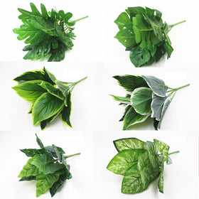 M232 Artificial Plant Green Plant Potted Bunches Glue Leaf Plant DIY Silk Olive Magnolia Leaves