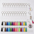 Round Acrylic Blanks with Tassel Accessories for DIY Keychains