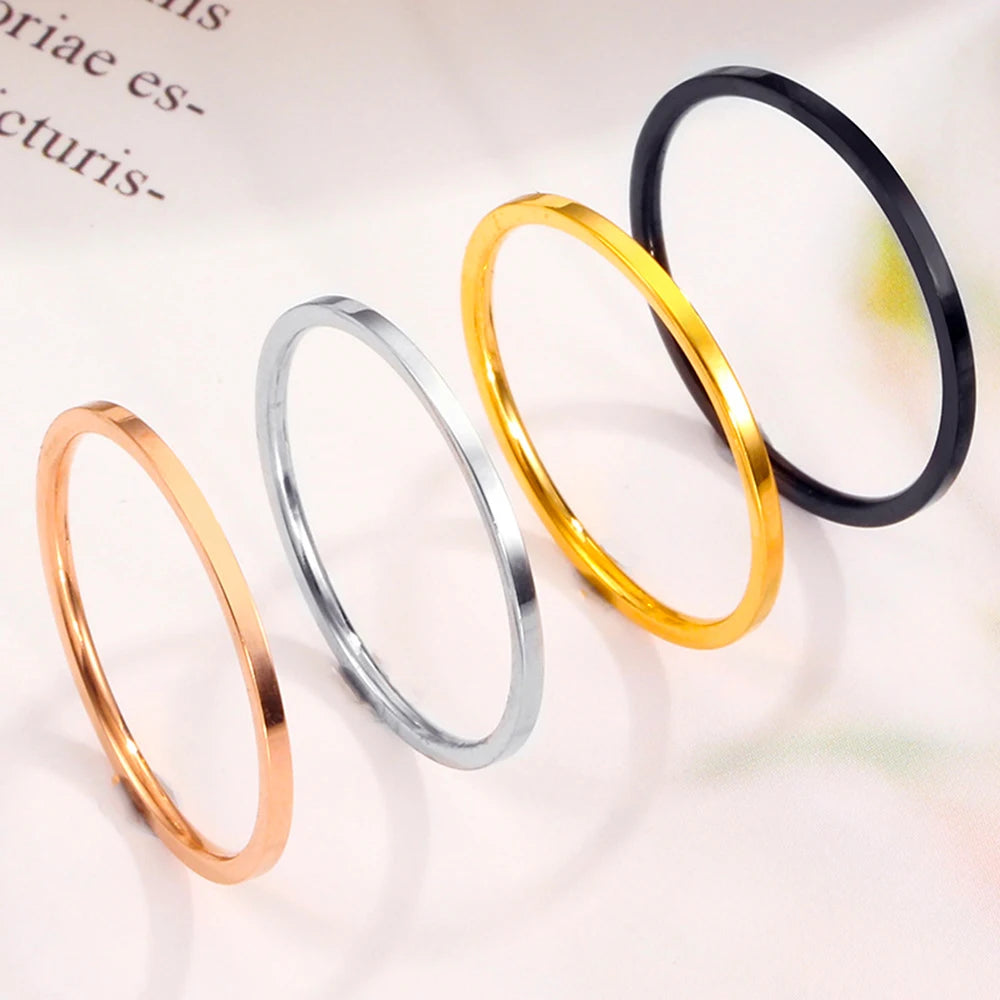 Men's Women's Trendy Stainless Steel Ring Exquisite Fashion Jewelry Gift Accessory Bright Extra Thin Hot Sale at Cheap Price