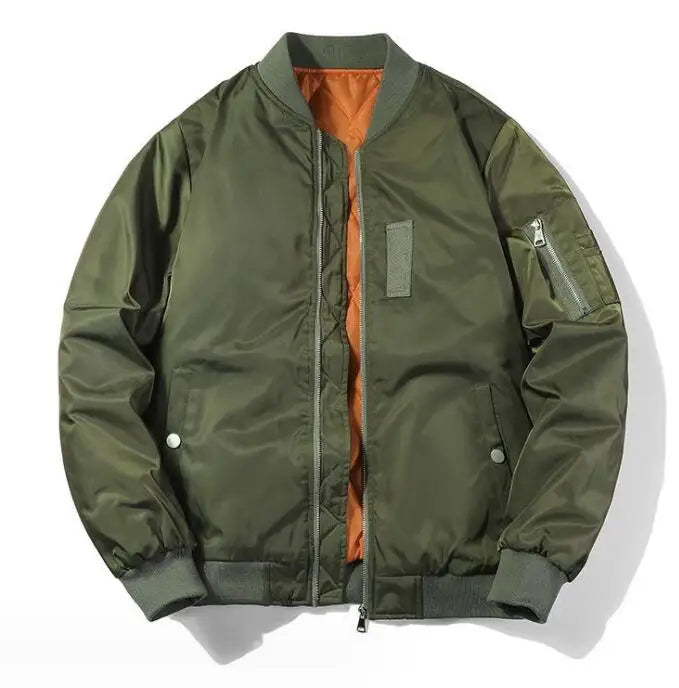 Custom Pilot Flight Bomber Jacket Fashion Windproof Padded Thick Baseball Coat Oversized Jacket