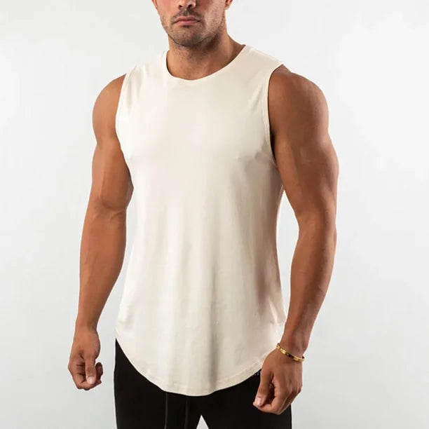 Custom Jersey Tank Top Light Fitted Gym Wear with Embroidered Logo Solid Cut-Off Armhole Design for Fitness Tank Top