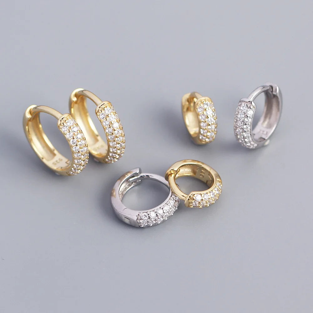 High Quality Simple Design S925 Sterling Silver Cubic Zircon Small Hoop Earrings for Women YHE0342