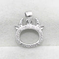 Sterling Silver 8*10mm Semi Mount Pendant Frame Empty Support Blank Claws Setting S925 Base Holder Without Stone for DIY Inlay