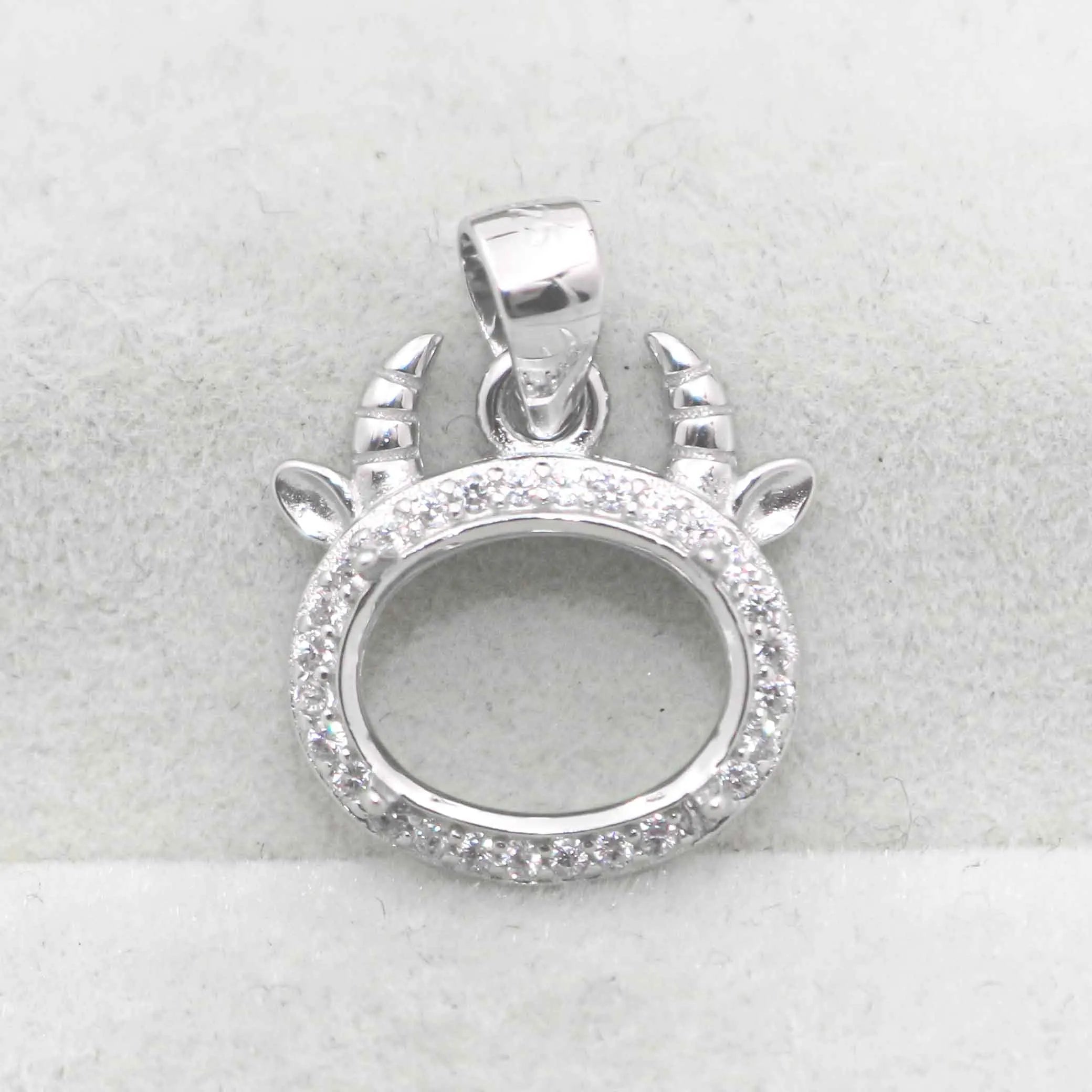 Sterling Silver 8*10mm Semi Mount Pendant Frame Empty Support Blank Claws Setting S925 Base Holder Without Stone for DIY Inlay