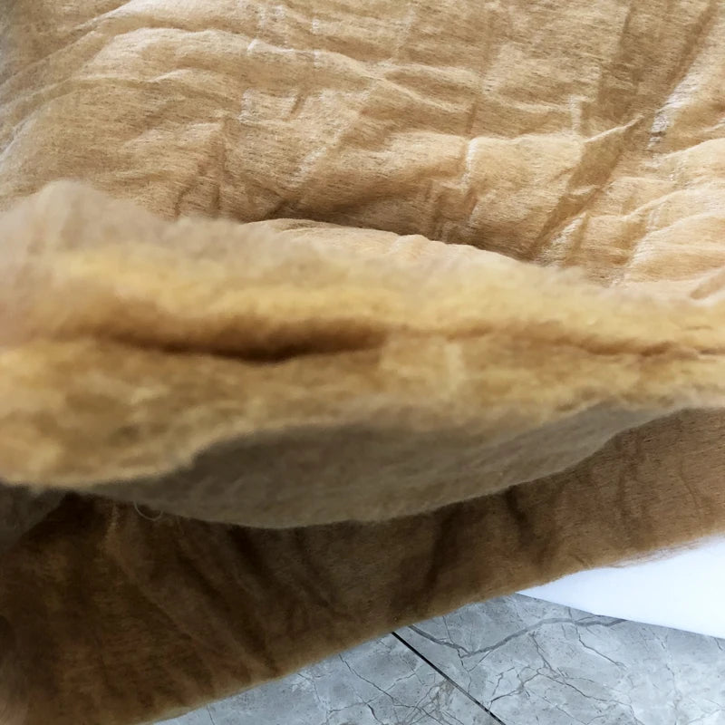 Camel Wool Batting/Wadding Non-Woven Thermal Bonded Breathable Fusible Memory Soft Custom Thickness Padding