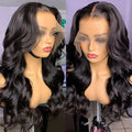 Hot Selling Affordable 13*4 hd Transparent Natural Black Color Long Wave Wig 100% Virgin Human Hair Wig for Black Women Glueless