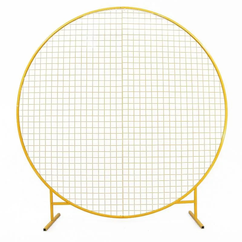 Hot Wedding Birthday Party Supply Grid Arch Ring Lawn Backdrop Stand Iron Circle Balloon Arch Artificial Flowers Metal Material