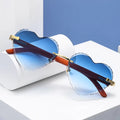 Designer Sunglasses Unisex Shades 2024 Metal Logo Private Label Diamond Cut Rimless Sunglasses Men Luxury Brand Heart Sunglasses