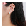 Oro Chic 18K Laminated Gold Plated Brass Hoop Earrings for Wholesale Earrings Women Sparkling Cubic Zirconia