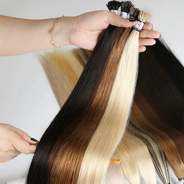 Natural Hair Extension Human Cuticle Aligned Virgin Itip Extension Hair Remy Vendor Blonde I Tip Hair Extensions Wholesale