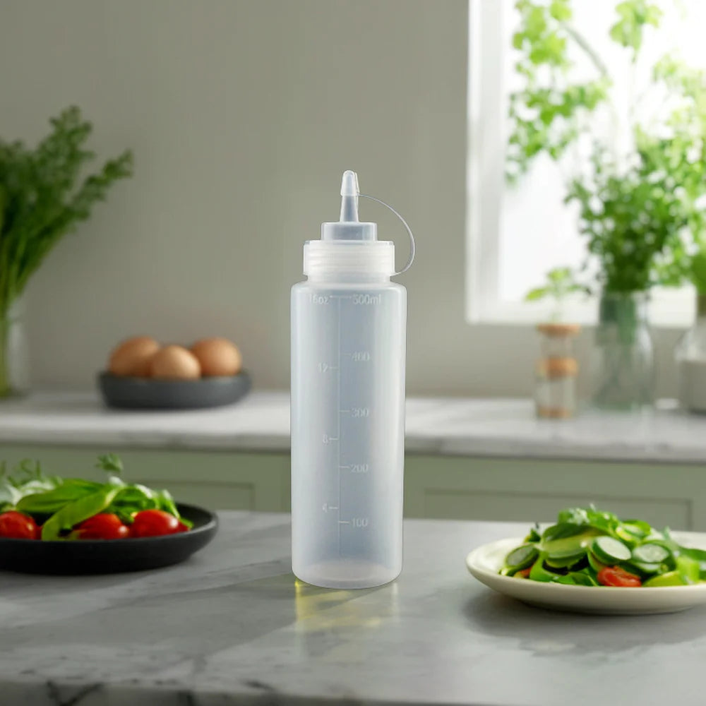 Cheap 150ml 240ml 420ml 500ml 1000ml LDPE Plastic Ketchup Salad Sauce Squeeze Bottle with Screw-On Seal for Screen Printing