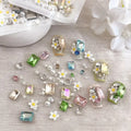 Paso Sico 3D Crystal Candy Daisy Nail Art Accessories DIY Pink Blue Champagne Green Pointed Diamond Glass Nail Rhinestones