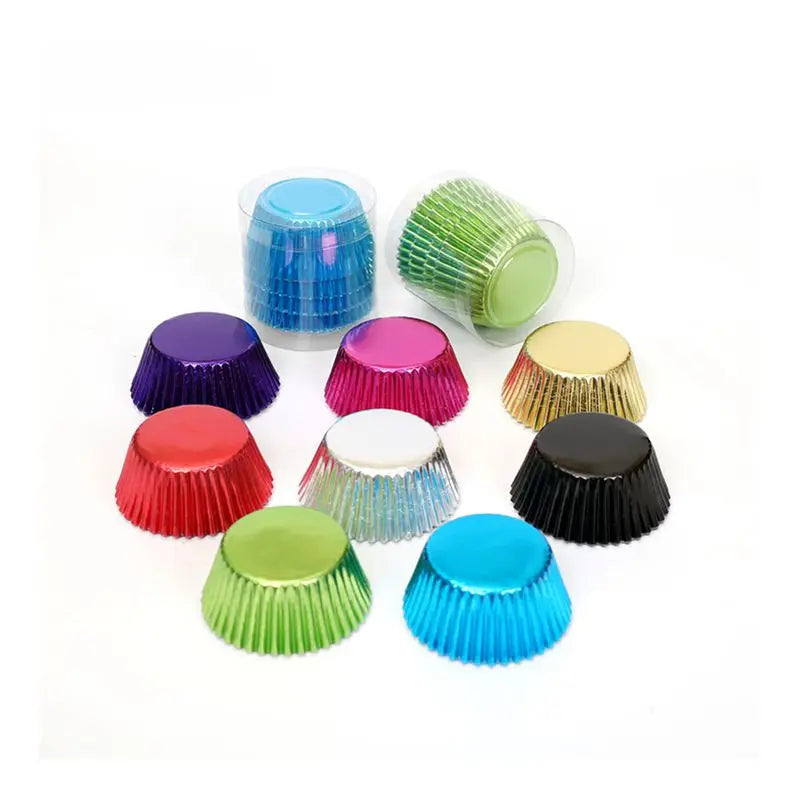 Lixsun Standard 100Pcs Muffin Wrappers for Party Baking Cup Cake Liners Greaseproof Paper Foil Cupcake Muffin Liners Set