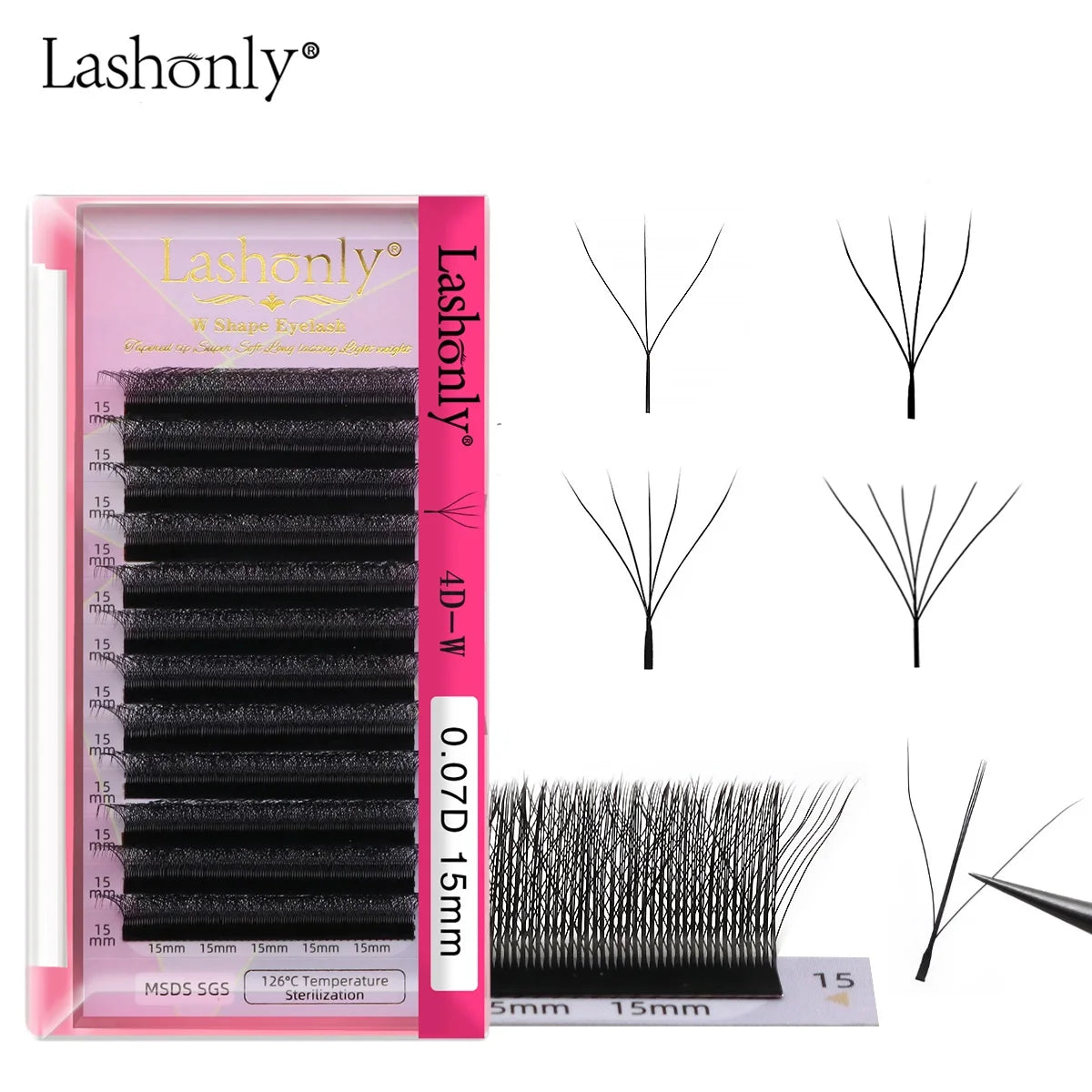 Lashonly Premade Volume Fans Eyelash Extensions Automatic Flowering 3D-6D Spike W Weave Clover Lashes Makeup Supplies 6d Lashes