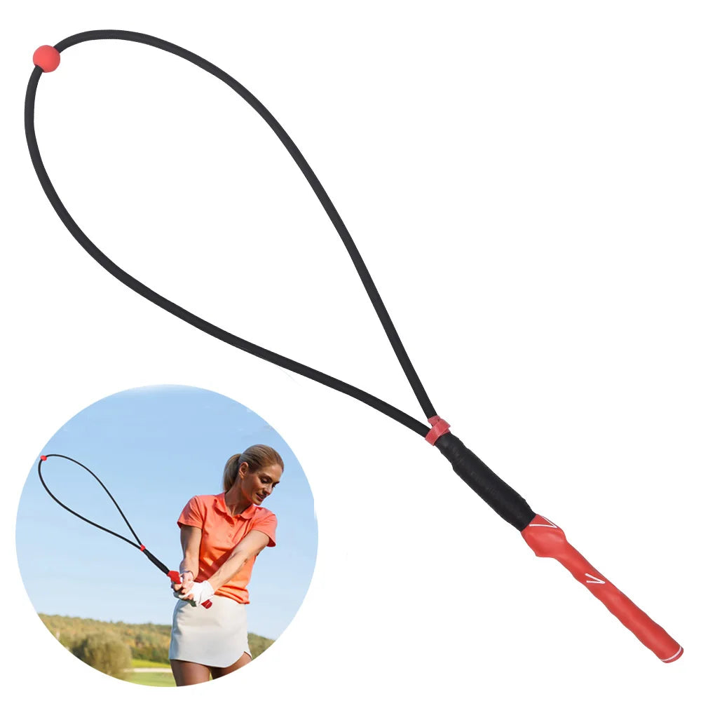 Portable Golf Swing Training Rope with Correction Trainer and Posture Grip Made of Durable Rubber