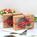 New Kraft Paper Packaging Box PVC Santa Claus Snowman Window Biscuit Box Christmas Box