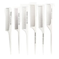 White Cutter Anti Static Curler Barber Pin Custom Hot Heating Highlights Set Metal Parting Lice Rat Tail Comb