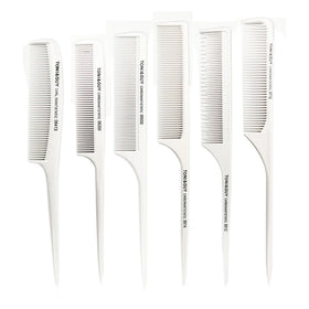 White Cutter Anti Static Curler Barber Pin Custom Hot Heating Highlights Set Metal Parting Lice Rat Tail Comb