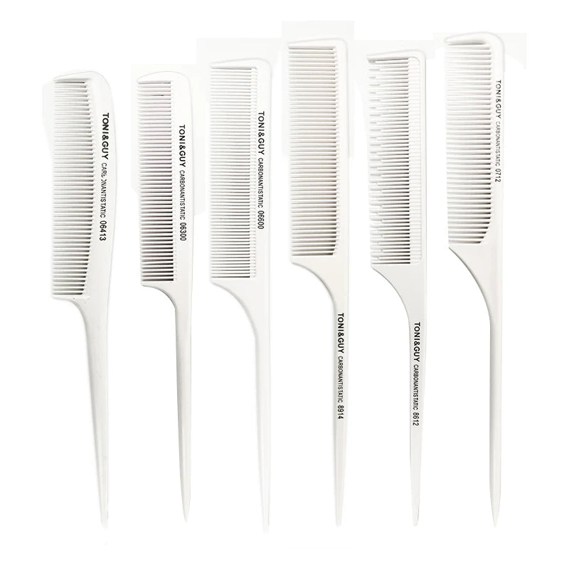 White Cutter Anti Static Curler Barber Pin Custom Hot Heating Highlights Set Metal Parting Lice Rat Tail Comb