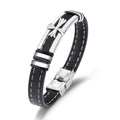 Weaving Decorative Bracelet Men's and Women's Hand Accessories Genuine Leather Men's Cross Stainless Steel Bracelet