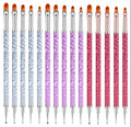 5pcs Per Set Colorful Double Side Nail Pens Needle Brush Dual Use Crayon Pen Marble Metal Bar Nail Brush