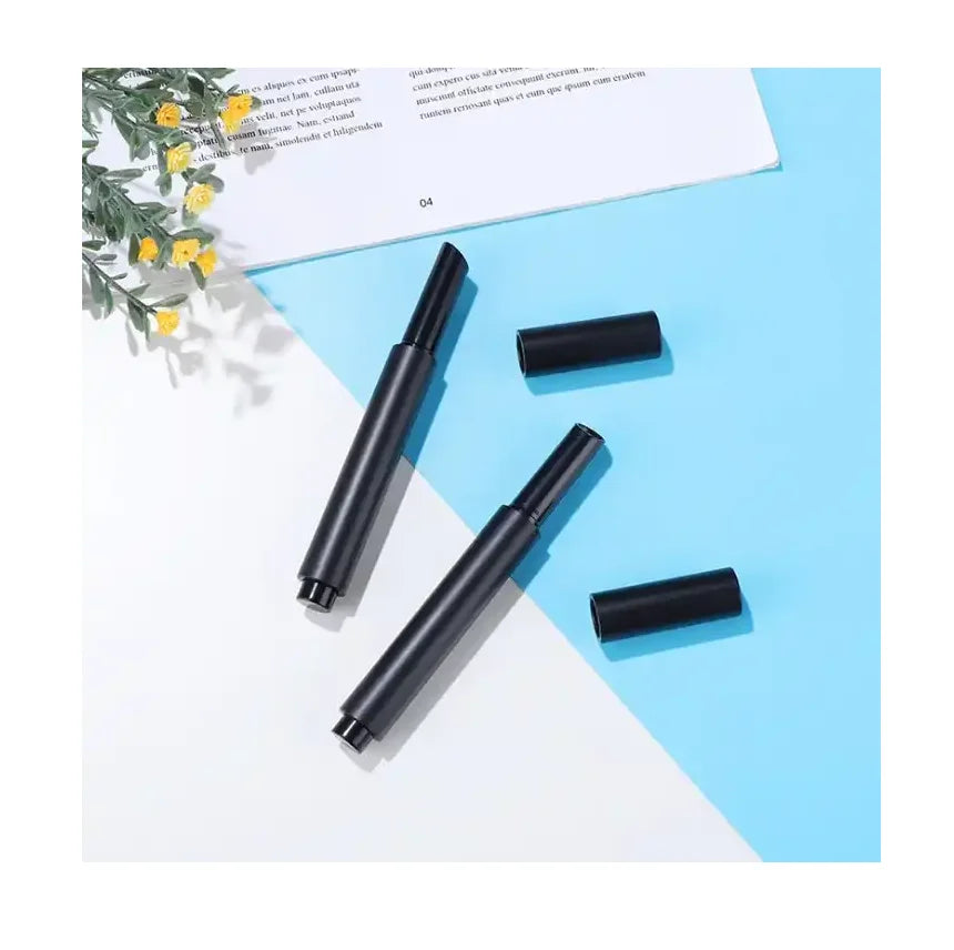 Empty Plastic Black Round Lip Balm Lipstick Tube Press Type Lip Stick Tubes Make up Cosmetic Containers
