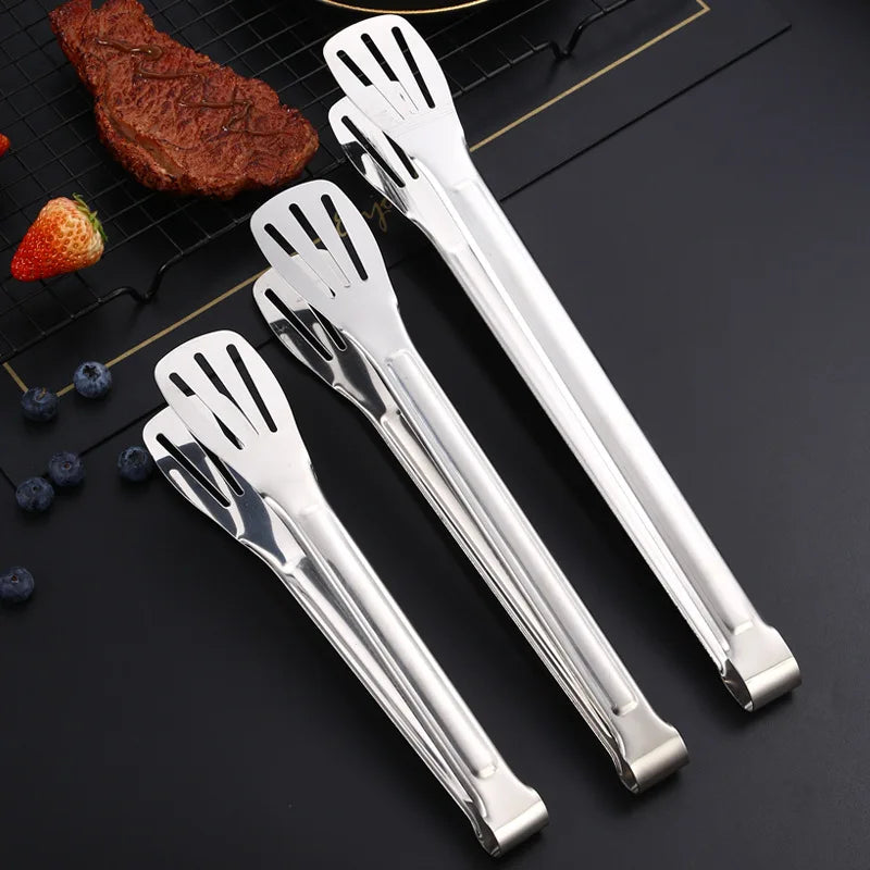 Food Grade Household Kitchen Tool Food Tongs Stainless Steel 9 Inch Restaurant Bread Clip Thickened Dessert Clip