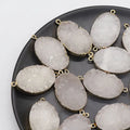 DIY New Amazing Quartz Crystal Big Drop Pendant White clear Gold Plated Raw Natural Cluster Healing Crystals Stone Pendant Jewelry