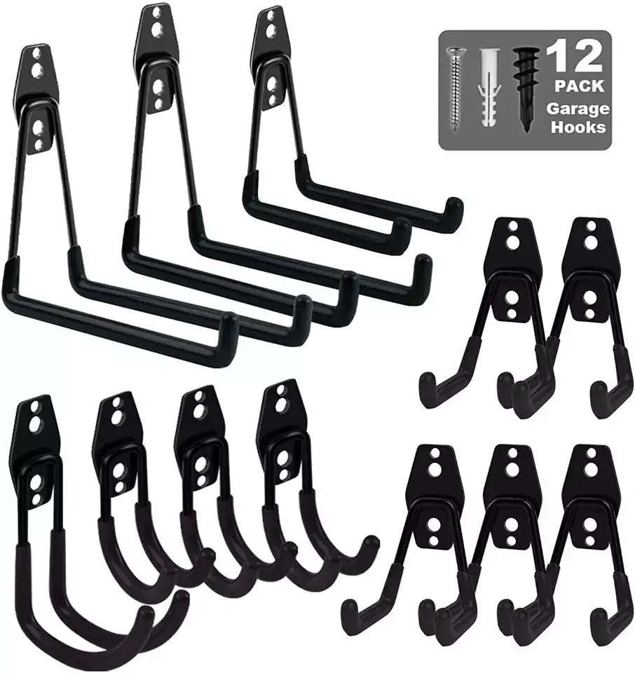 Wholesale Hot Sale Heavy Duty 12 Pack Stainless Steel 304 Eco-Friendly Multifunction Wall Mount Garage Storage Hooks & Racks